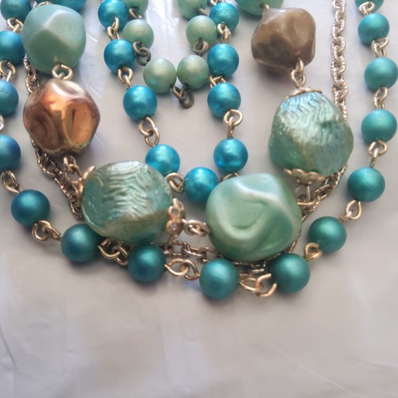 SALE   Vintage 5 Strand necklace - Picture 5 of 13